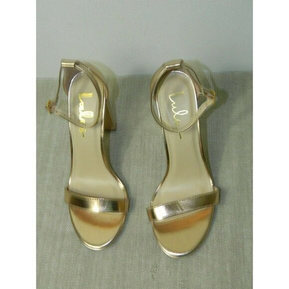 Lulu's Heels Rose Hold ‎ Stacked Block Heel Ankle Strap Pumps Size 10 - Picture 3 of 9